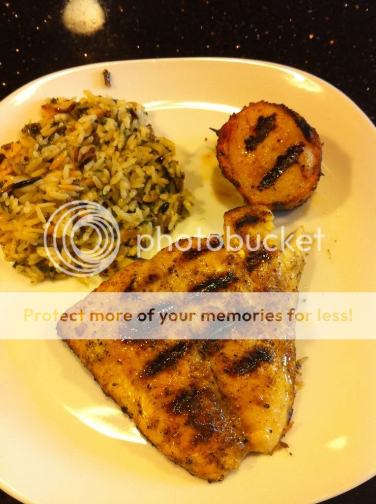 bacon wrapped scallops and grouper on the small — Big Green Egg EGGhead Forum The Ultimate